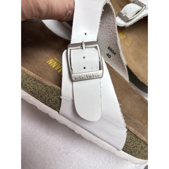 Neckermann Thong Sandals Leather Women's Size 40 EU / 9 - 9.5 US White See Pics - Picture 6 of 12